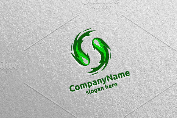 Fire and Flame Yin Yang Logo 13 in Logo Templates - product preview 1