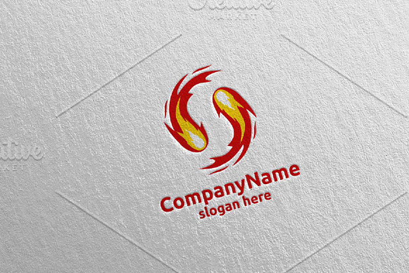 Fire and Flame Yin Yang Logo 13 in Logo Templates - product preview 2