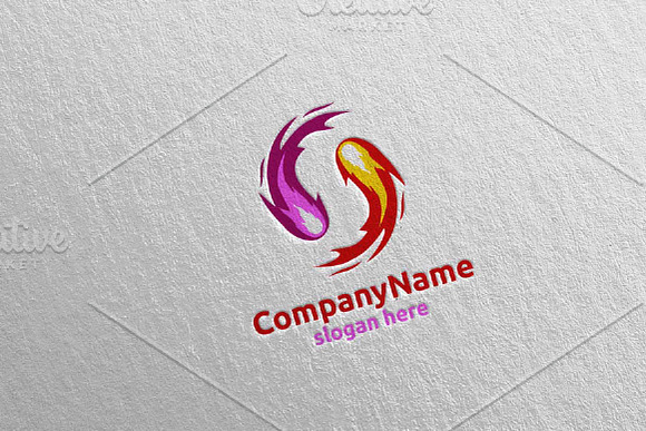 Fire and Flame Yin Yang Logo 13 in Logo Templates - product preview 3