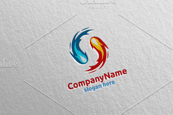 Fire and Flame Yin Yang Logo 13 in Logo Templates - product preview 4