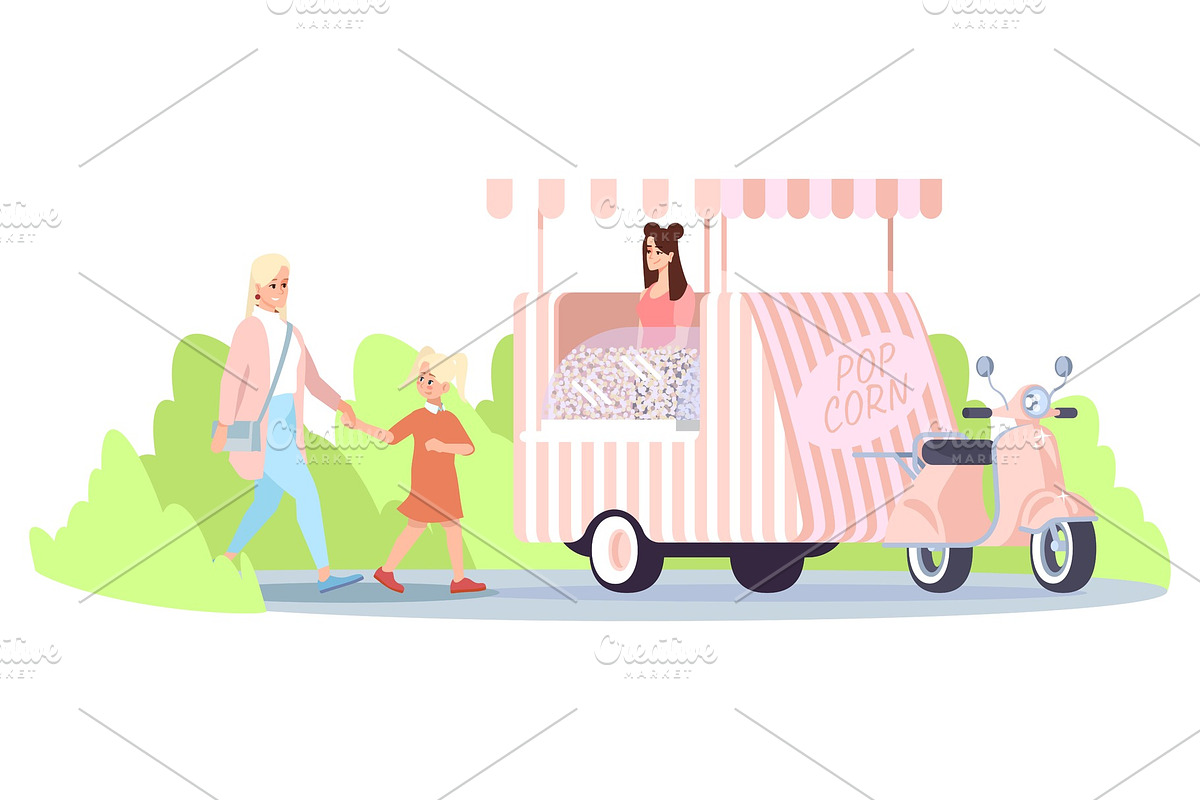 Popcorn food truck illustration in Illustrations - product preview 8