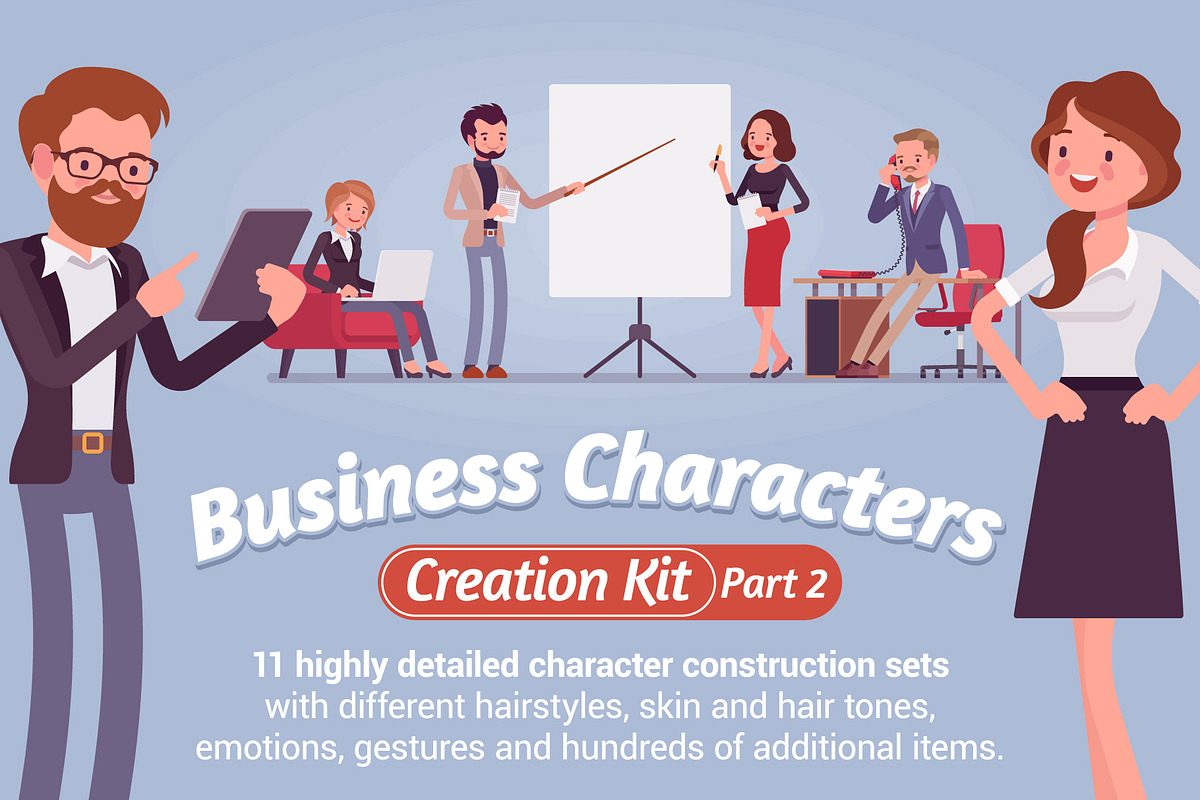 Business Characters Creation Kit in Illustrations - product preview 8