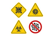 Coronavirus Warning and Stop Sign