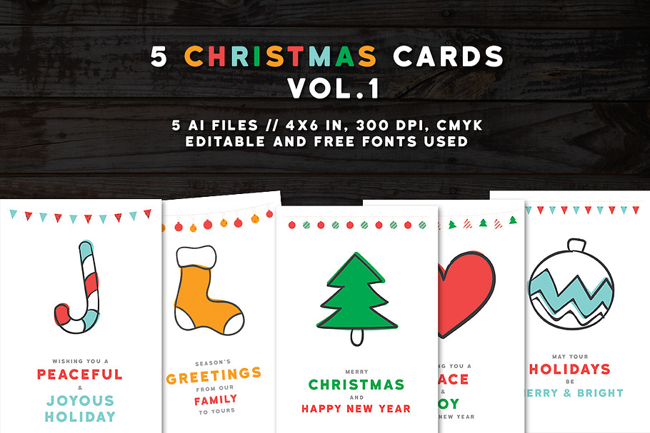 Christmas Greeting Cards 2016 vol.1 in Card Templates - product preview 8