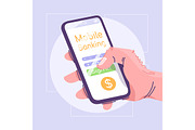 Mobile banking app illustration