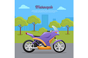 Contemporary Violet Motorcycle on