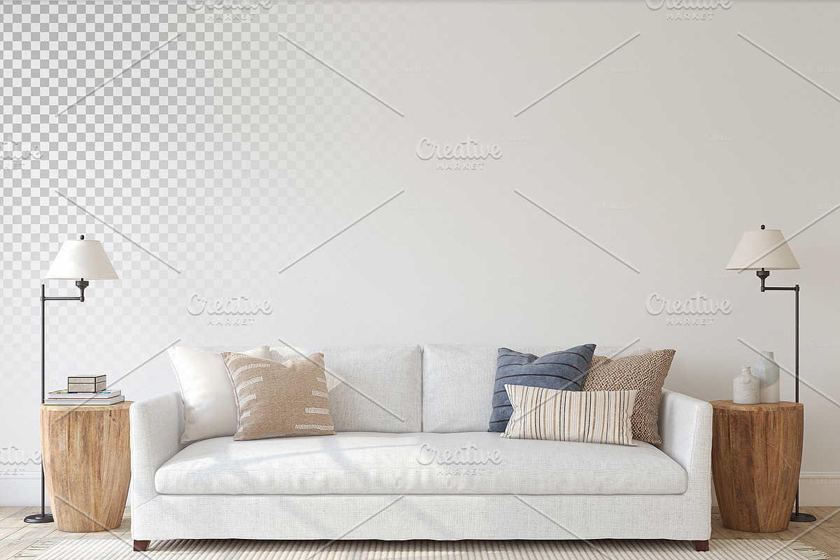 Lake House. Living-room. in Print Mockups - product preview 8