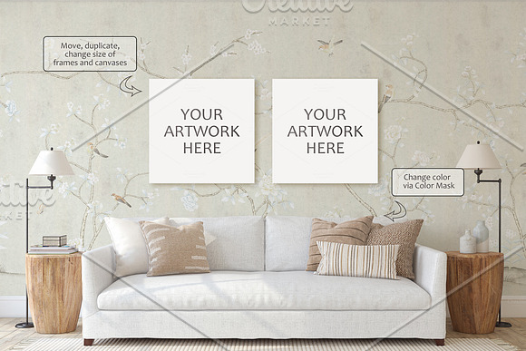Lake House. Living-room. in Print Mockups - product preview 3
