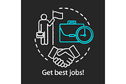 Get best jobs chalk icon