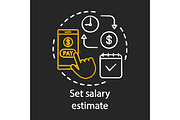 Set salary estimate chalk icon