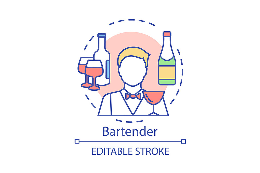 Bartender concept icon