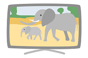 Plasma Broad TV-Set Vector Elephants