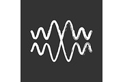 Sound, audio wave chalk icon