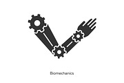 Biomechanics glyph icons set