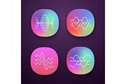 Sound waves app icons set