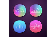 Sound waves app icons set