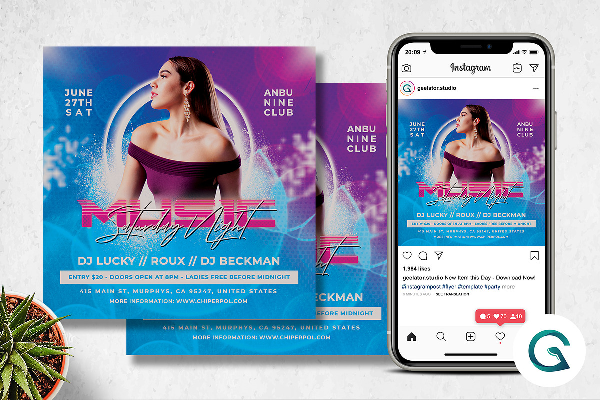 Music Saturday Night Flyer in Flyer Templates - product preview 8