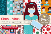 Virus Digital Papers & Clipart