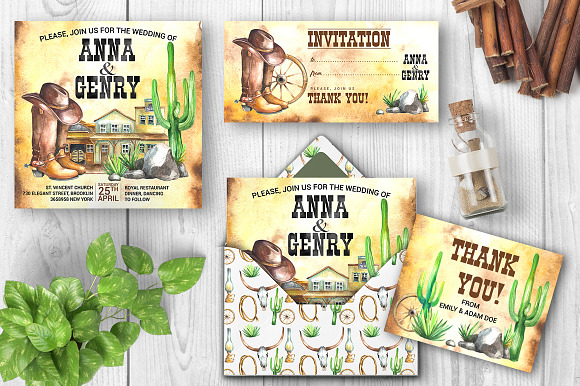 Watercolor Western Clipart in Illustrations - product preview 4