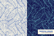 Tropical leaves seamless patterns