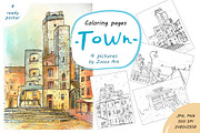 Coloring pages "Town" - 4 pictures