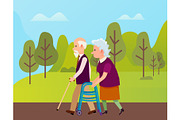 Elderly People in Park, Seniors