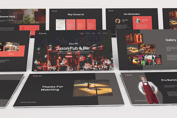 Pub & Bar Google Slides Template in Google Slides Templates - product preview 2