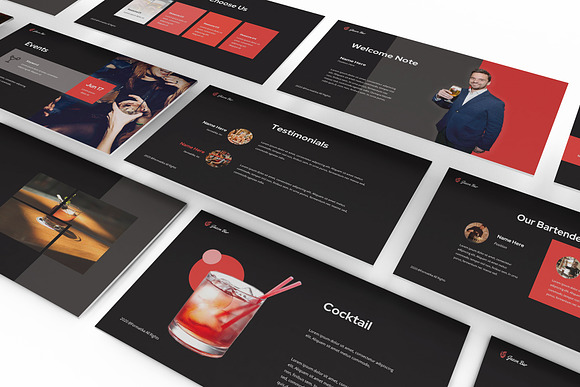 Pub & Bar Google Slides Template in Google Slides Templates - product preview 3