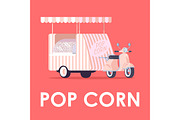 Pop corn poster vector template