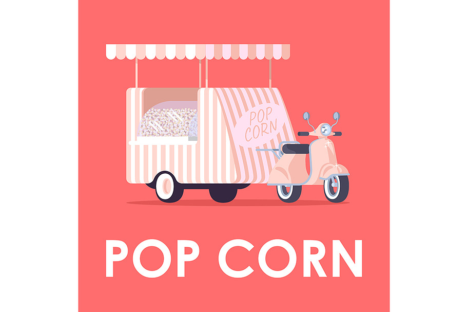 Pop corn poster vector template