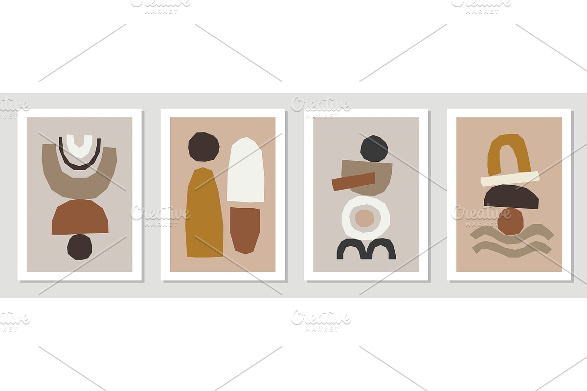 Set of minimal posters with abstract in Illustrations - product preview 8