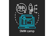 Social media marketing camp icon