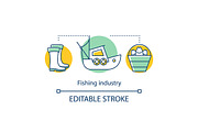 Fishing industry concept icon