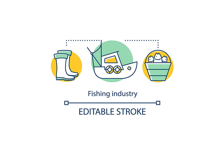 Fishing industry concept icon
