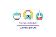 Pharmaceutical industry concept icon
