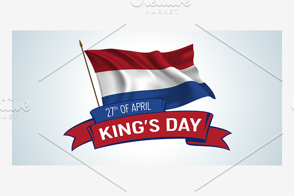 Netherlands King's day vector card