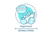 Vegan lunch, healthy nutrition icon