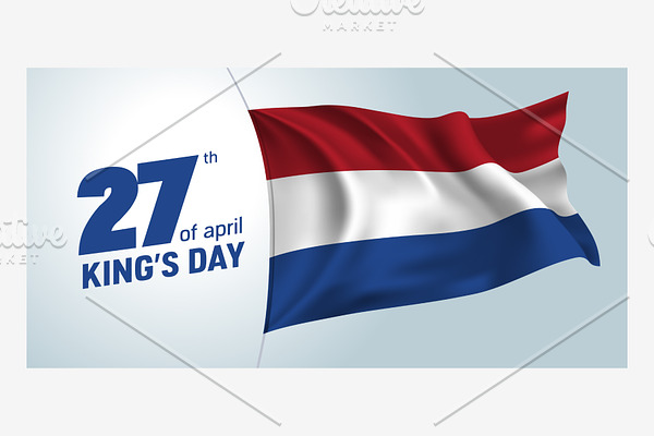 Netherlands King's day vector card