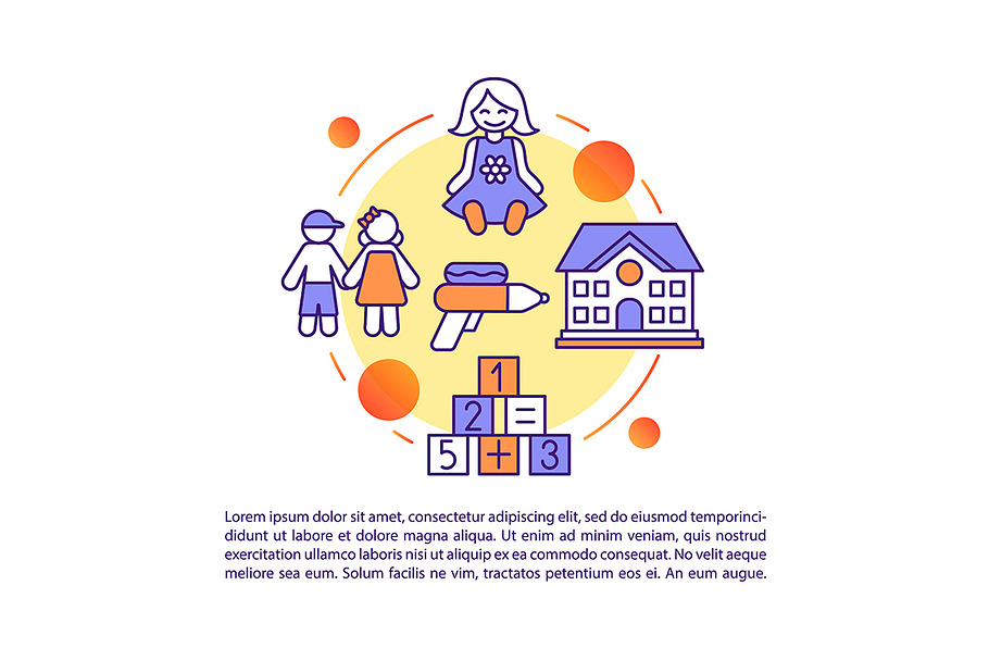 Kids, children camp, kindergarten in Icons - product preview 8