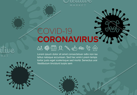 Coronavirus flyers banners icons set in Flyer Templates - product preview 1