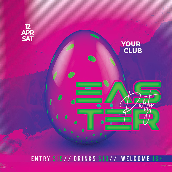 Easter Party Flyer in Flyer Templates - product preview 2