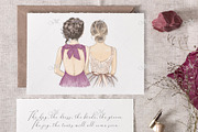Bride & Bridesmaid illustrations