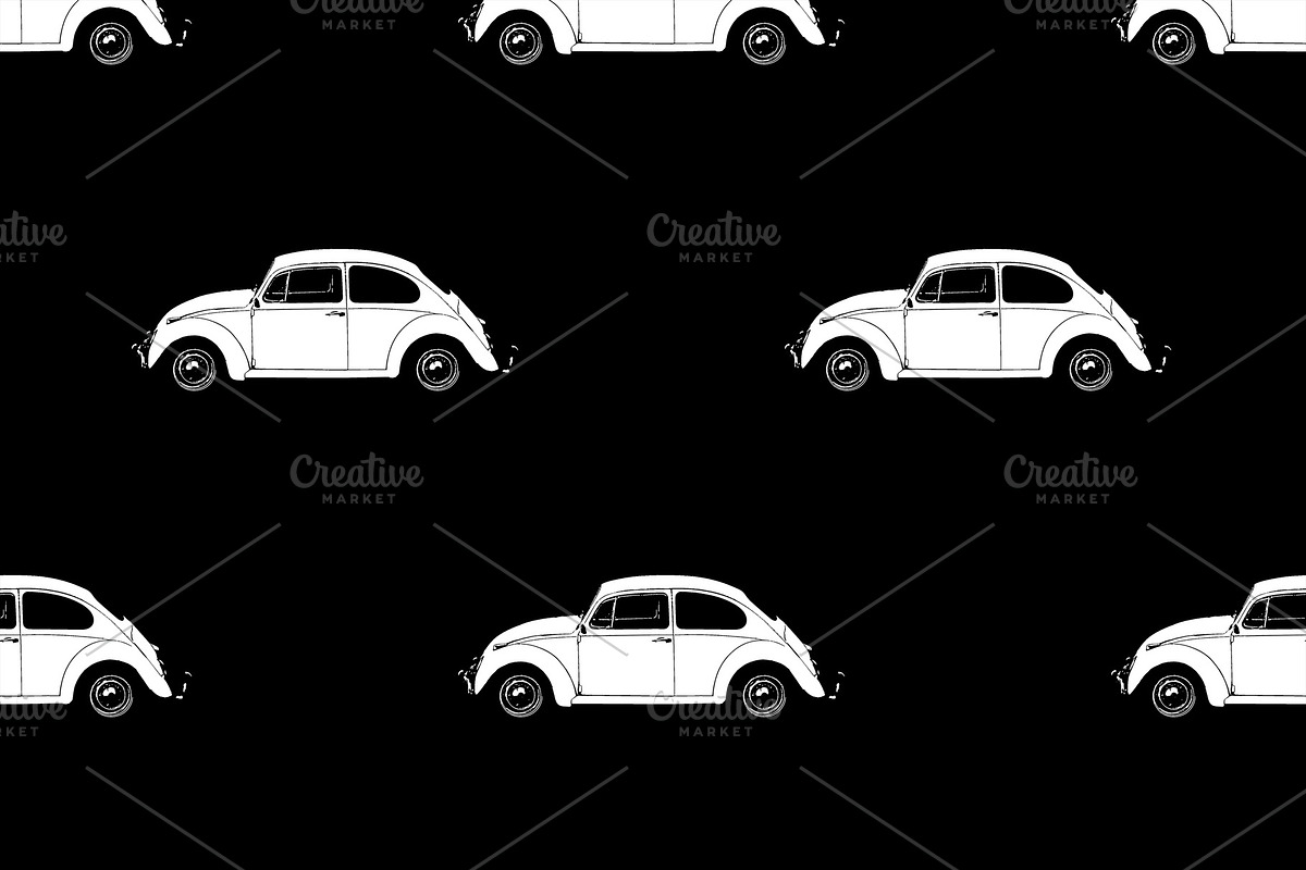 Beetle Car Motif Graphic Seamless Pa in Patterns - product preview 8