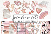 Pink Collage Clip Art & Paper Set