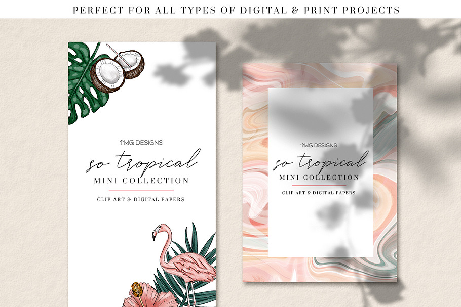 Tropical Clip Art & Digital Papers