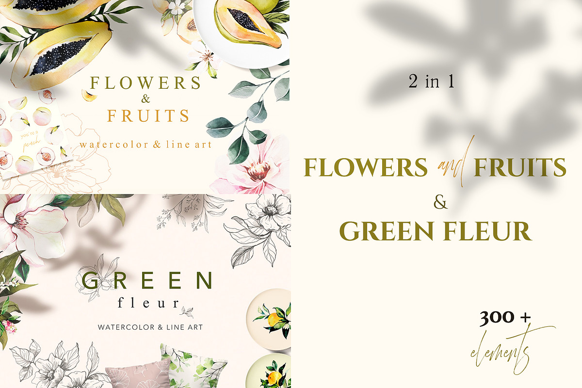 GREEN FLEUR & FRUITS-2 in 1 in Objects - product preview 8