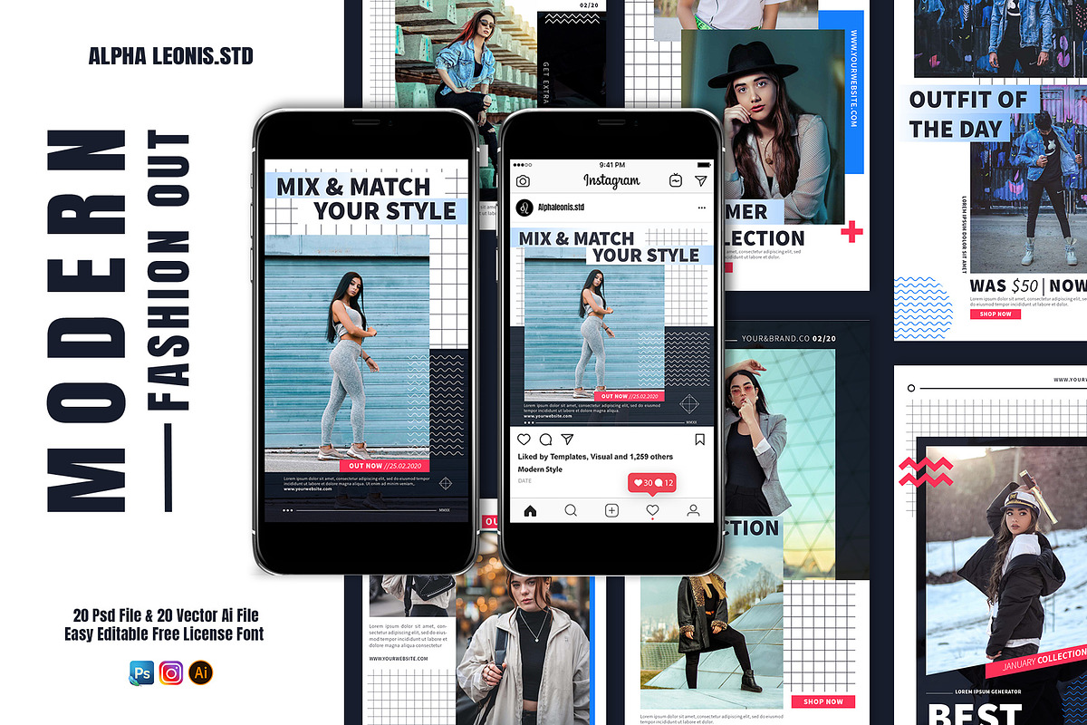 Modern Fashion Out Stories & Post in Instagram Templates - product preview 8
