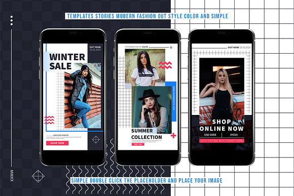 Modern Fashion Out Stories & Post in Instagram Templates - product preview 1
