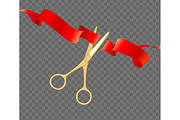 Red Ribbon on a Transparent