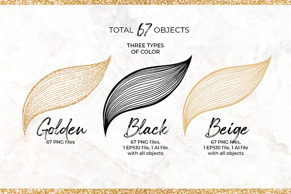 Gold & Black Waves. Lines, Flowers in Objects - product preview 5